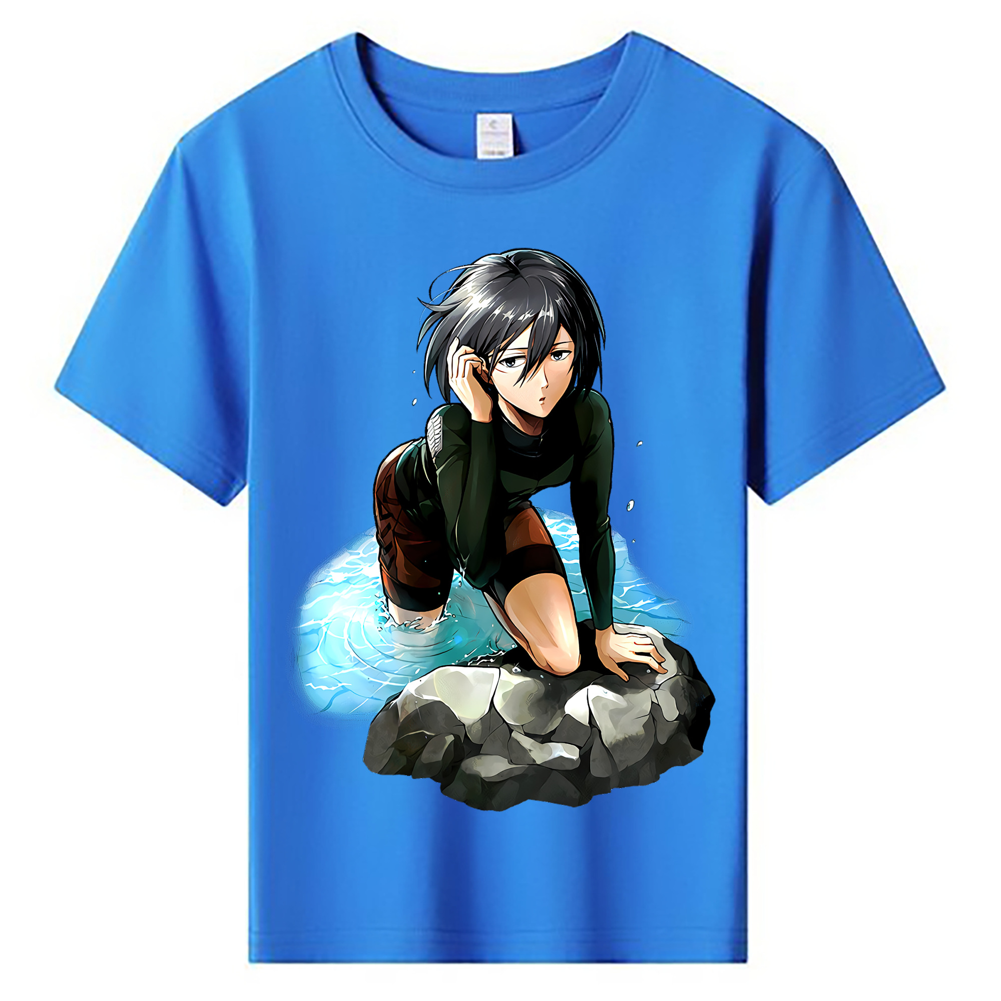 （画像用） 進撃の巨人 ミカサ·アッカーマン Attack on Titan Mikasa Ackerman 綿100％キッズTシャツ（フロントプリント）
